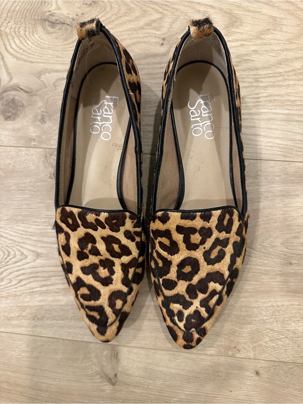 Franco Sarto Leopard Print Pointed Toe Flats